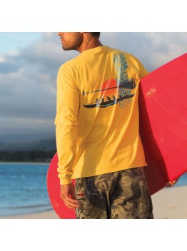 Men's vintage print boat pattern on ba HE1609-01-03