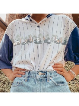 American retro car graphic T-shirt  HE1612-01-02