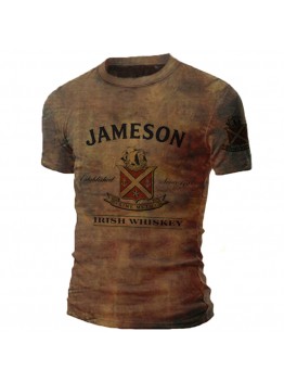 Men's 3D printed T-shirt short sleeve new trend