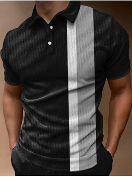 Basic Contrast Short Sleeve Polo Shirt