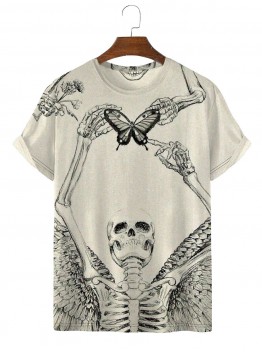 Men's Casual Horror Art Short Sleeve T-Shirt