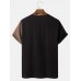 Men's Simple Contrast Color Casual Round Neck Short Sleeve T-Shirt