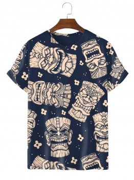 tiki icon print short-sleeve T-shirt