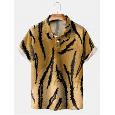 Tiger Texture Comfort Short Sleeve Polo Shirt