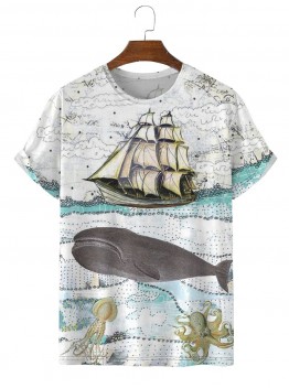 Men's Nautical & Whale Short Sleeve T-Shirt