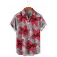 Big Lily Print Casual Short Sleeve Shirt